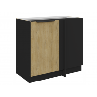 Szafka kuchenna narożna dolna 105 cm CREMA dąb cremona / czarny mat